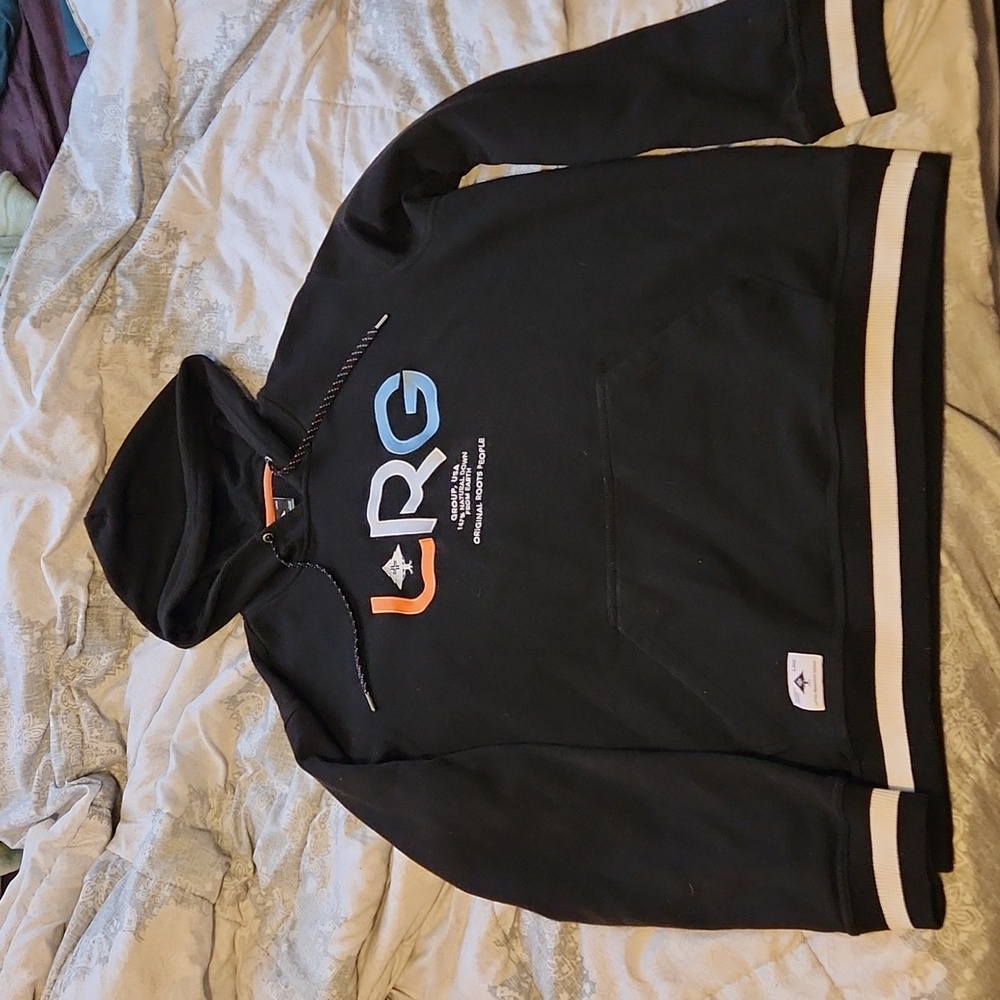 LRG Lifted Research Group Embroidered Logo Pullover Sweater Hoodie Vintage Y2K